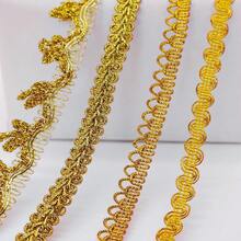 5M/20M 0.8cm-2cm Metallic Braid Lace Trim Christmas Gift Wrapping DIY Flower Pattern Costumes Lace Ribbon Crafts Sewing Border Home Decor - Multicolor - View 2