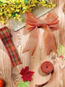 Plaid Wired Edge Ribbon UK Christmas Halloween Buffalo Plaid Tweed Roll DIY Embroidery For Party Gift Wrap Holiday Dress Up Decoration Home Decor Halloween Decor Fall Decor Room Decor Autumn Decor