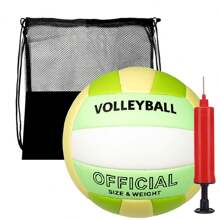 3 件套排球套装（排球 + 气泵 + 储物袋），户外训练沙滩排球 - 官方尺寸 5 - 手感舒适，耐用 - 适合初学者或运动爱好者 - 彩色 - 查看 8