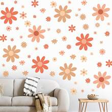 165 Pieces 15 Sheet Large Daisy Wall Decals Daisy Flower Wall Stickers Vinyl Peel And Stick Floral Wall Decal Daisy Wall Decor For Nursery Playroom Bedroom Living Room Wall(Lovely),9243990 - Óxido marrón - Ver 6
