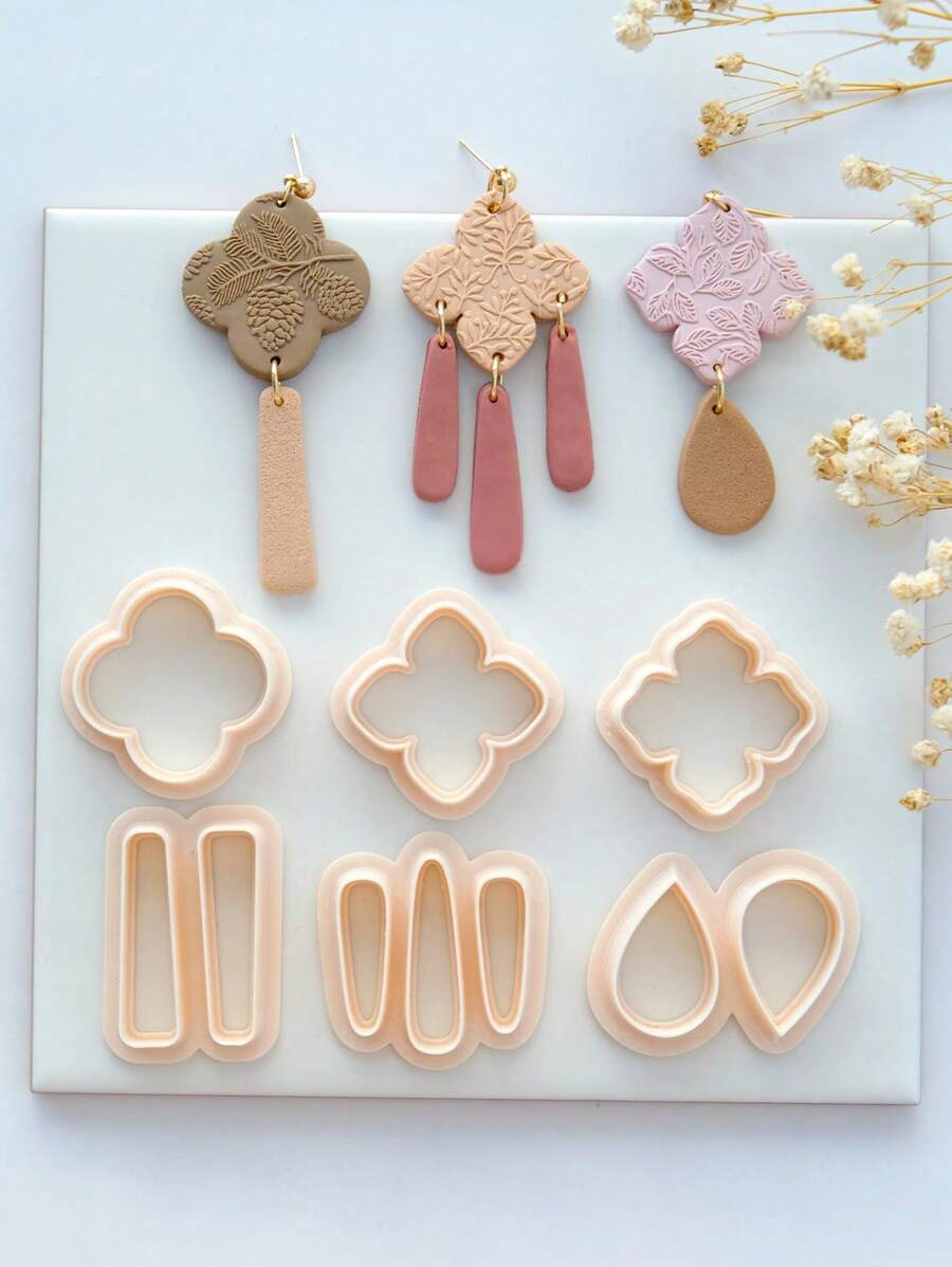 Bohemian Asymmetric Geometric Polymer Clay Cutter, For Jewelry Making, Hollow Frame Earring Clay Tool, Suitable For Earrings, Pendants, Necklaces, Jewelry Making Kit - Clay Cutter - View 1