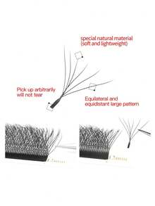 XIUSUZAKI Automatic Flowering W Shape Bloom 8D Premade Fans Eyelashes Extensions Natural Soft Individual Lashes 12Rows - Black - View 4