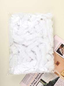 100pcs Disposable Shower Caps, Clear Plastic Hair Caps, Bonnet, Shower Cap, Shower Accessories, Bathroom Accessories, Bathroom, Cheap, Waterproof Elastic Bathing Caps For Hair Treatment, Hair Dye, Spa, Hotel, Travel & Home Use, Back To School Essentials - White - View 11