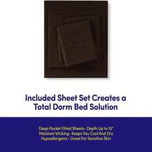 Dorm Room Essentials College Bedding Comforter Set 5 Piece Twin XL Size Bed In A Bag For College Students Boys And Girls, Twin XL, Camel - 巧克力棕 - 查看 7