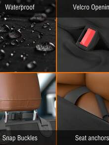 狗狗汽车前座套，防刮宠物座椅套，前座防滑座椅保护套，桶形座椅套，适用于狗狗卡车、轿车和 SUV，黑色，19/''x43/'' 单前座狗狗座椅套 - 黑色 - 查看 6