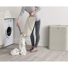 Joseph Joseph Tota Trio 90 Liter/23.8 Gallon Laundry Hamper Separation Basket With Lid, 3 Removable Washing Bags With Handles- Ecru - 彩色 - 查看 5