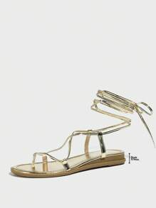 Sandalias planas para mujer, nuevas sandalias romanas casuales con cordones para vacaciones de verano, sandalias plana de playa para mujeres