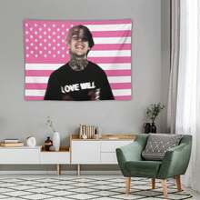 Lil Pink Peep America Flag Pink Wall Tapestry Blanket Funny Poster For College Dorm Decor Room Decoration Gift Merch - Baby Pink - View 5