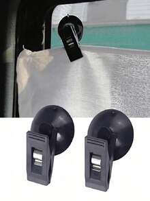 Clip universali in plastica per finestrini d'auto con ventosa - Clip multifunzione nere per parasole, tende, asciugamani, biglietti da visita e documenti, supporti rimovibili, facile installazione e rimozione, ideali per organizzare gli elementi essenziali dell'auto, Morsetto con ventosa per vetro auto