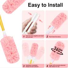 30 Stück elektrostatischer Staubwedel, Staub-Reinigung und Staubabnahme, 360° Reinigungsstaubwedel, rosa Staubpinsel-Staubwedel, geeignet für Wohnzimmer, Esstisch, Haushaltsgeräte, Wände, Einweg