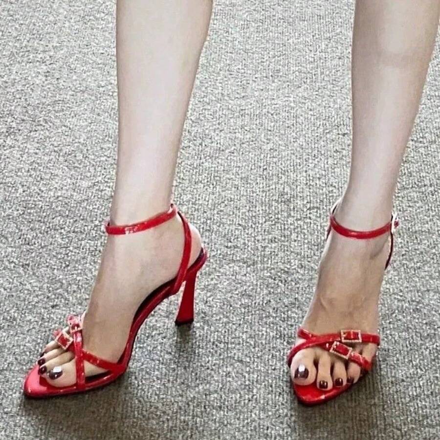 Women Heeled Sandals - Red [High Definition Edition] - View 1