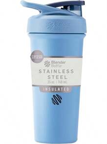 BlenderBottle Strada Shaker Cup Insulated Stainless Steel Bottle With Wire Whisk, 24-Ounce, Black