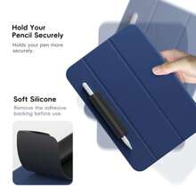 1 Stück Silikon Stifthalter, selbstklebende kapazitive Stiftaufbewahrungsbox, Schreibstifthalter kompatibel mit Stylus Stift der 1. und 2. Generation, Stylus Stift Schutzhülle