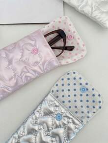 1Pc Bow Knot & Heart Glasses Bag,Girls Glasses Storage Box, Sunglasses Accessories Featuring A Cute Anime Style, Cartoon Design, And A Girlish Heart Pattern, Lightweight And Suitable For Taking With You, Perfectly Protecting Sunglasses And Making It A Great Gift For Friend, Family, Teacher,Back To School Travel Essentials Travel Accessories Travel Bag Vacation Holiday School Stuff Glasses Case Sunglasses Women - Multicolor - View 8