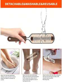Lima para os pés, esfoliante para os pés, pedicure - removedor de calos para os pés, ralador profissional, raspador para os pés, removedor de calos, removedor de pele morta e rachada para pés secos e molhados - Multicolorido - Ver 7