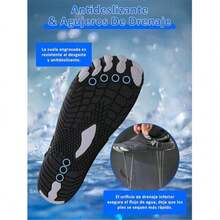 Zapatos para agua NIÑOS con hebilla ajustable cómodos y ligeros antideslizantes, para caminar por ríos, ideal para playa, natación, surf, buceo, apto para vacaciones de verano, camping y fiestas. Transpirables, Secado Rápido y Actividades Al Aire Libre - Negro - Ver 5