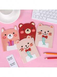 3/6 pièces Mini carnets d'ours en peluche, motif de dessin animé, 20 feuilles/40 pages, style ludique et mignon, convient pour les récompenses d'étudiants et les fournitures de rentrée scolaire, cadeaux de notes aléatoires en classe, rentrée scolaire, cadeaux d'enseignants pour les élèves, études diligentes, progrès quotidiens, cadeaux de saison de rentrée scolaire, carnets d'outils d'écriture pour étudiants, fournitures scolaires, fournitures d'apprentissage pour filles