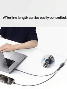 anker A8895 PD3.1 Fast Charging Cable, Dual Type-C, Smart Temperature Control, Reinforced Cable Core Withstands Over 10,000 Bends, Compatible With Laptops And Smartphones - Black - View 6