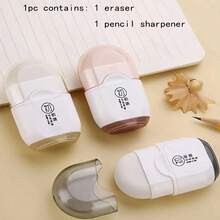 1 2-In-1 Multifunctional Eraser And Sharpener - A Portable Dual-Use Tool Suitable For Students And Office Supplies, A Rubber Eraser With A Sharpener Combination For Back To School Use - Multicolor - View 2