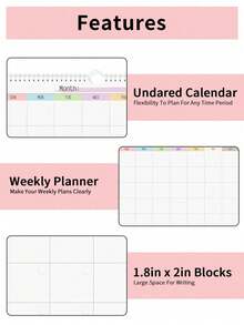 Blank Hanging Monthly Wall Calendar, Monthly Planner Notebook Without Dates, For Home Office, Back To School, Educational Supplies - A3 - View 11