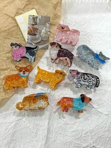 1pc Cute Cat & Dog Pet Hair Clip, Suitable For Women's Hairstyle Decoration, Ideal For Birthday & Holiday Gifts Hair Accessories Women Claw Clip Autumn Accessories Fall Winter For Vacation Outfits Woman - Multicolor - View 11