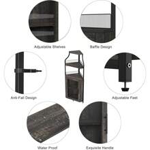 mteryoing Corner Wine Bar Cabinet With Large Storage Space, Detachable Wine Rack, Glass Holder, And Mesh Door - 4-Tier Liquor Cabinet Bar For Dining Room, Living Room, Kitchen