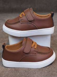 1 Pair Unisex Children Canvas Sneakers, Student Casual Shoes, Holiday Outdoor Sports Shoes, Non-Slip Wear-Resistant Running Shoes, PU Leather Comfortable Campus Shoes, Spring/Autumn