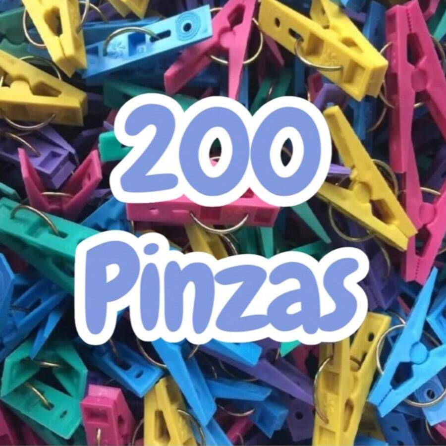 Pinzas Para Ropa De Plastico Colores pastel, Durables - 200 Pinzas - Ver 1