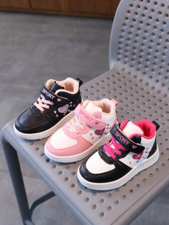 Flat Comfortable Casual Baby Sports Shoes, Color Block Anti-Slip Unisex Kids Sneakers, Autumn Student Shoes