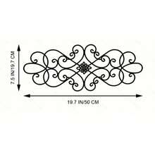 1 pieza Arte de pared metálico con rollo rústico, escultura de hierro floral hecha a mano, decoración de pared vintage grande, adecuado para casa de campo, dormitorio, sala de estar, interior y exterior