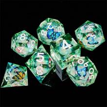 树脂蝴蝶镶嵌角色扮演游戏骰子，沉浸式桌面游戏体验的理想选择