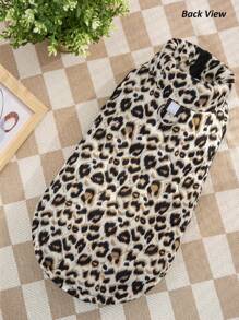 PETSIN Apricot Colored New European And American Leopard Print Water-Based Printed Fabric With Zipper On The Belly Pet Padded Coat/Jacket For Dogs