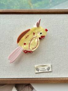 Hair Clips 1pc New Design Small Bird, Flamingo, Parrot, Owl, Shark Acrylic Hair Clip, Stylish Cartoon Bee Hair Accessory, Simple Elegant Acrylic Claw Clip, Side Hairstyle Decoration, Cute Bird, Crane For Ponytail, Hair Claws For Women Hair Accessories, School Stuff, College Fall Winter For Vacation Outfits Woman