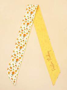 1 件草莓、樱桃、柠檬水果印花 96*6 英寸围巾，新款女士时尚百搭腰带、头带、发饰、时尚围巾 - 彩色 - 查看 2