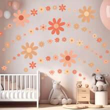 165 Pieces 15 Sheet Large Daisy Wall Decals Daisy Flower Wall Stickers Vinyl Peel And Stick Floral Wall Decal Daisy Wall Decor For Nursery Playroom Bedroom Living Room Wall(Lovely),9243990 - Óxido marrón - Ver 7
