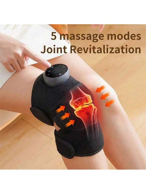 1 Rechargeable Heated Knee Massager, Adjustable 3D Fully Heated Knee Pad With Heating Mode And Adjustable Vibration