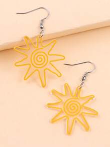 2pcs Dopamine Creative Colorblock Rainbow Acrylic Earrings For Women