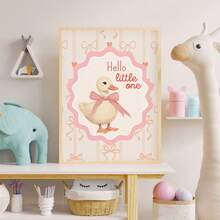 1 件粉色婴儿房印花，趣味婴儿房装饰印花，粉色女婴房装饰，粉色印花，女孩房画廊墙面艺术，儿童房装饰，数码印花。温馨小精灵女婴。婴儿必需品。婴儿房装饰。 - 彩色 - 查看 7