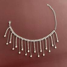 1pc Tassel & Rhinestone Anklet, Suitable For Daily Wear