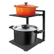 2 Tiers Pot Rack Organizer, Adjustable Pot Pan Stand Organizer Rack, Detachable Kitchen Pan Holder Organiser Stand For Kitchen Counter Cabinet - Black - View 8