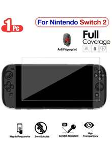 Yezodawee 1 Set Of Ultra-Clear High Transmittance Tempered Glass Screen Protector Compatible With Switch 2 OLED Model, 9H Hardness Anti-Scratch Anti-Glare, Reduce Eye Fatigue, Compatible With Switch/Switch Lite/Switch OLED 7.9 Inch - 1pc - View 2