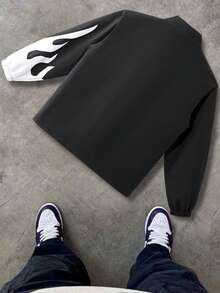 男士夹克，休闲丘比特印花轻薄拉链外套，时尚长袖春秋