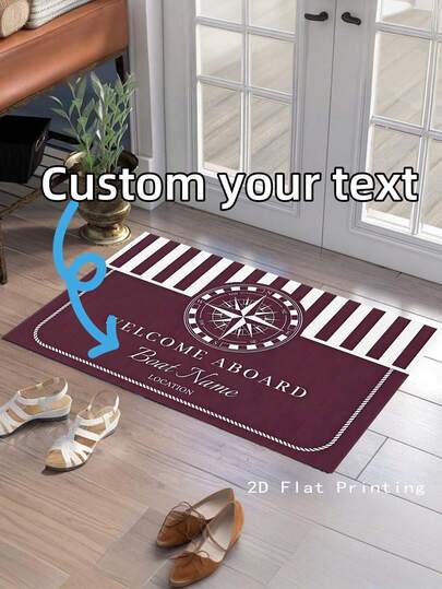 1 pieza Alfombra de lujo personalizada con estilo náutico, felpudo de entrada, regalo ideal para entusiastas de la navegación, tamaño 40x60cm o 80x120cm