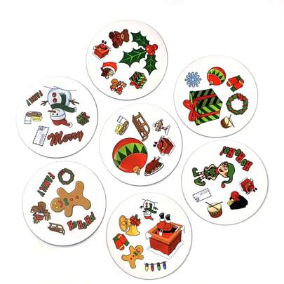 Kompaktes rundes Kartenspiel-Set - Feiertags-Zusammenkunftsaktivitätskarten - runde Spielteile mit strapazierfähigem Etui, geeignet für Halloween und Weihnachten