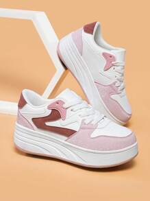 1 Pair New Kids Shoes, Transformable Detachable 4-Wheel Black & White Lace-Up Round Toe Low-Top Colorblock Children Roller Skate Shoes, Versatile For Indoor And Outdoor Wear, All Seasons