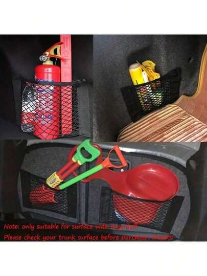 Disponível em 4 tamanhos, Rede de armazenamento para carro, Rede de carga em malha, Rede organizadora universal para porta-malas, Rede de armazenamento para carro, Rede de armazenamento para montagem na parede