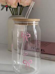 500ml 蝴蝶装饰杯、咖啡玻璃吸管杯、奶茶杯、抹茶杯——送给朋友的最佳礼物选择！ - 彩色 - 查看 2