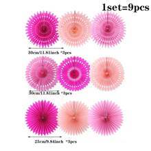 3 pezzi/6 pezzi/12 pezzi Fiori a ventaglio di carta bianchi, rossi, vuoti per decorazioni, serie blu oceano e rosa per feste di compleanno, matrimoni, decorazioni appese con corde, sfondo da parete