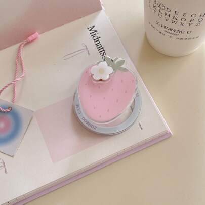 Pink Strawberry Magnetic Phone Stand, Fruit Sliding Foldable Phone Holder, Multi-Function Slouchy Phone Stand Compatible With IPhone, Android Phone, Gift For Birthday, Family, Friends Push-Pull Phone Grip Phone Accessories