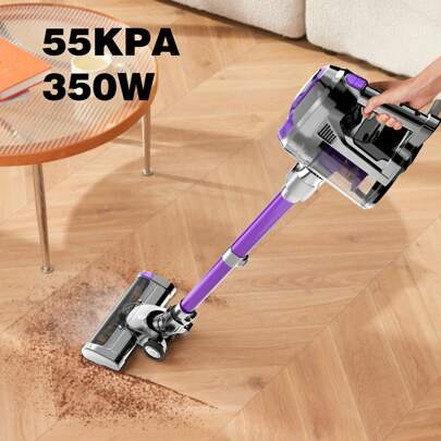 Fixtfixer FixtFixer Cordless Vacuum Cleaner,350W Stick Vacuum Cleaner With Rechargeable Wall Mount, 6-In-1 Powerful Vacuum, Max 55 Min Runtime Powerful Lightweight Vacuum For Carpets, Hard Floor, Pet Hair